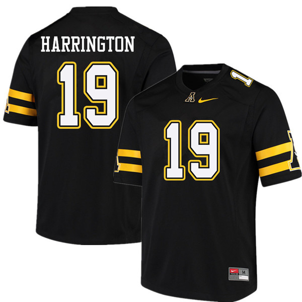 Men #19 Daetrich Harrington Appalachian State Mountaineers College Football Jerseys Sale-Black